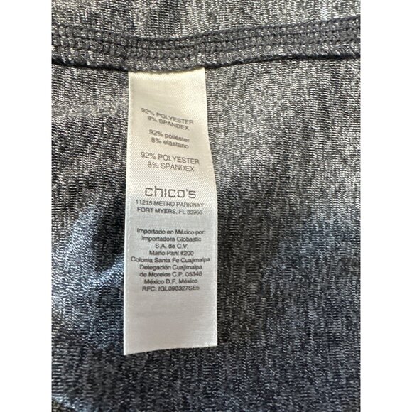 Chicos Weekends Gray Long Sleeve Lightweight Hoodie Top Women's Size 3 US XL - Picture 7 of 9